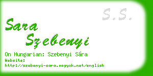 sara szebenyi business card